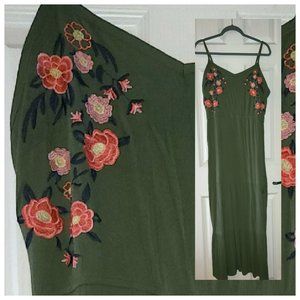 OLIVE GREEN MAXI DRESS